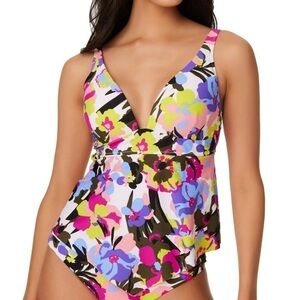 Bar III Paradise Garden Handkerchief Tankini Top And Hipster Bikini Bottoms